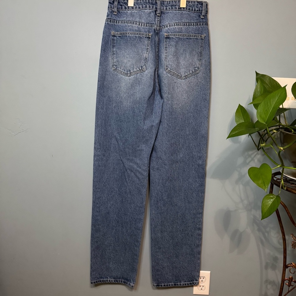 SHEIN High Rise Baggy Relaxed Straight Leg Blue Jeans. Women’s Medium (28x32) - Picture 6 of 11